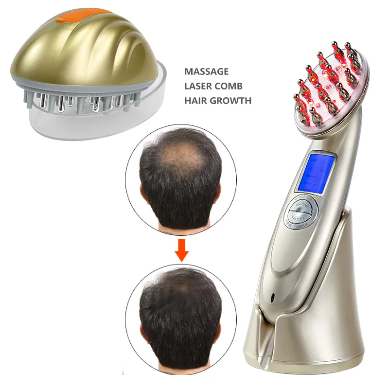 

laser comb hair growth hot selling electric vibration comb scalp massage EMS RF laser growth hair