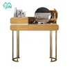 New modern bedroom furniture small corner mirrored wooden makeup vanity dressing table with mirror