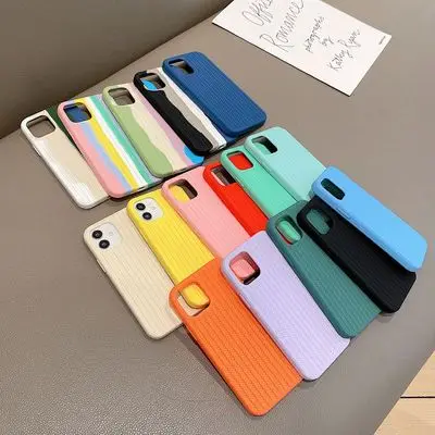 

Suitable for Apple 13Promax woven pattern color liquid silicone mobile phone case for iPhone11 12 soft shell protective cover