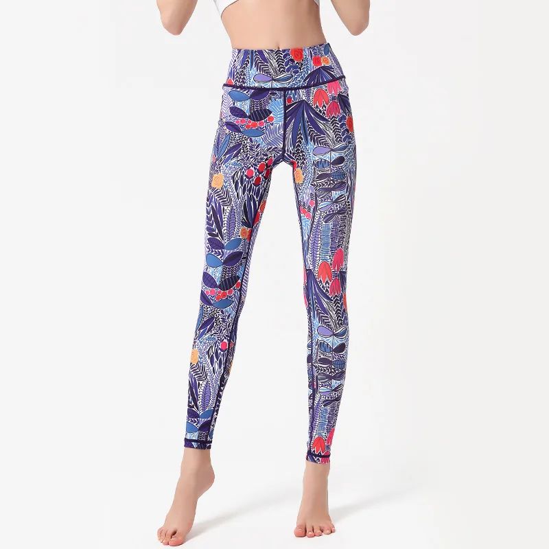 

New High-end Digital Printing Run Movement Fitness Europe America Nine-point Women's Yoga Pants