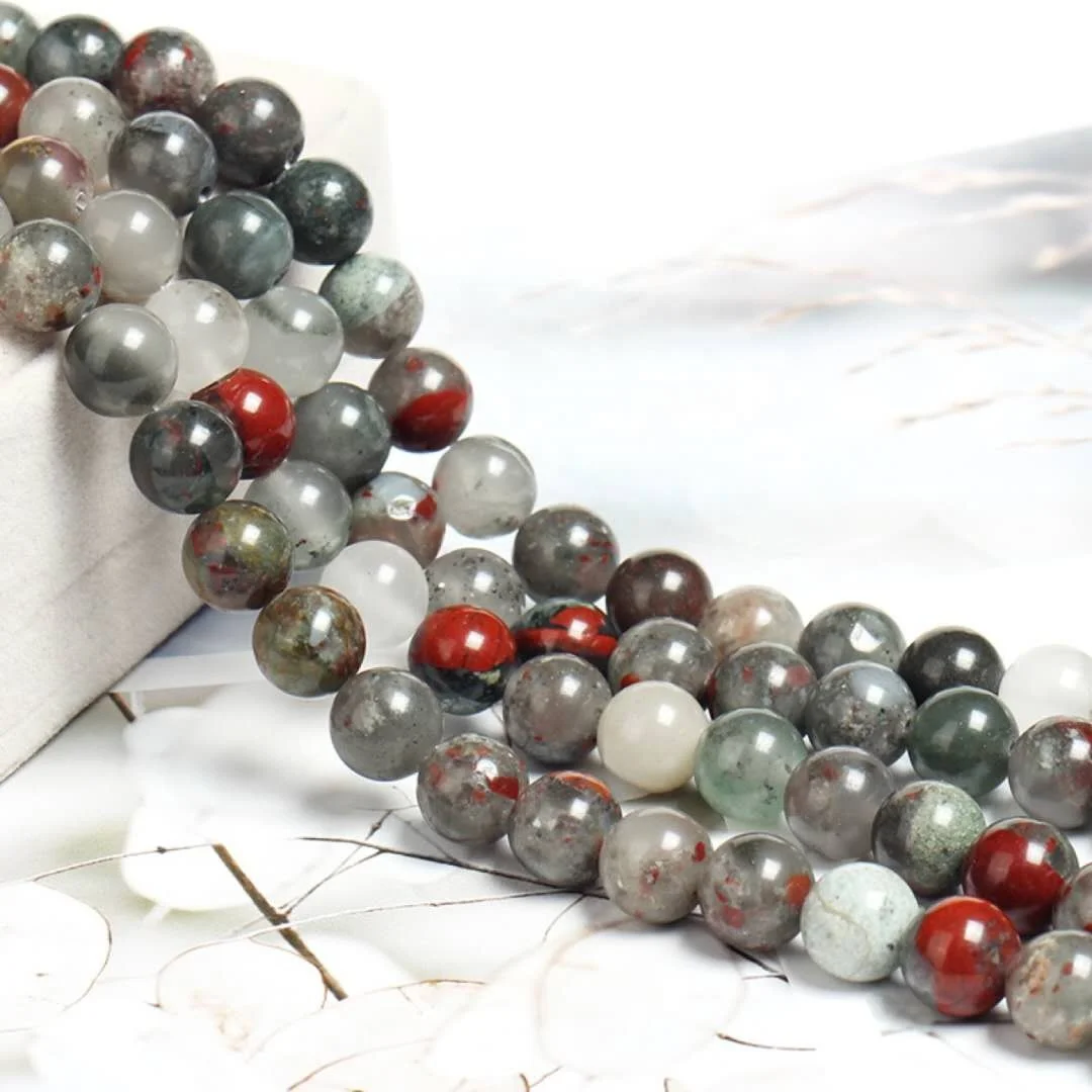 

10mm Africa Blood Stone Beads Round Loose Natural Stone Beads, Colorful