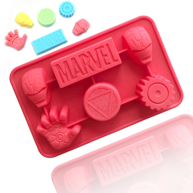 

Silicone Soap Cake Mold DIY Tools for Kitchen Baking Cheese Silicone Mold 026 6 Cavity Marvel Shape 3D Moulds Disposable, Dark red