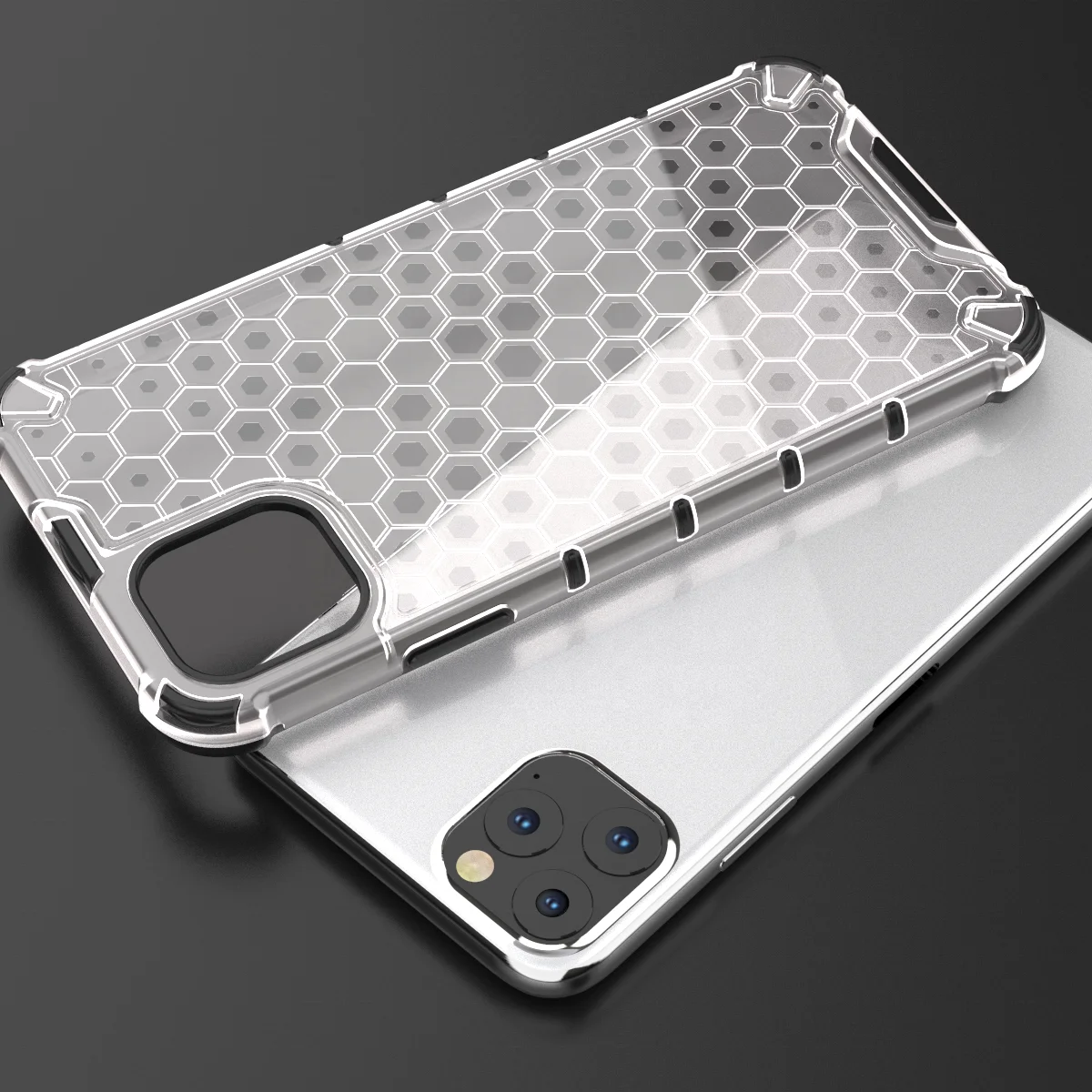 

OEM wholesale mobile accessories shockproof honeycomb smart cell phone case for iphone 11, 5 colors