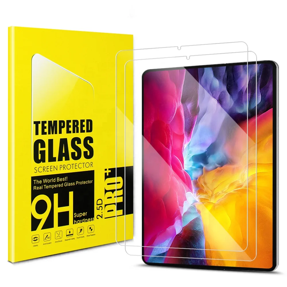 

YCYMO 9H Anti-Shock Tempered Glass For iPad 9th 2 3 4 5 6 Air Air2 Mini 6 Screen Protector For Tablet Protective Film Glass, High clear for ipad pro 12.9 (2018)