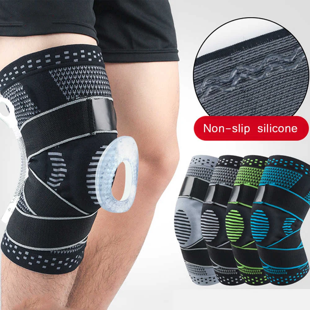 

2021 New Elastic Compression Strap Knee Sleeve Sports Knee Brace for Men & Women Arthritis Knee Support, Gray, black, red, blue, knee brace