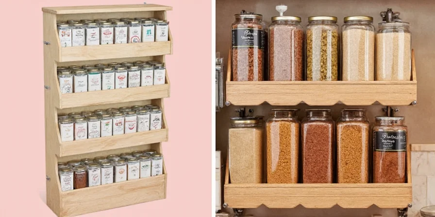 Spice rack location with no direct sunlight