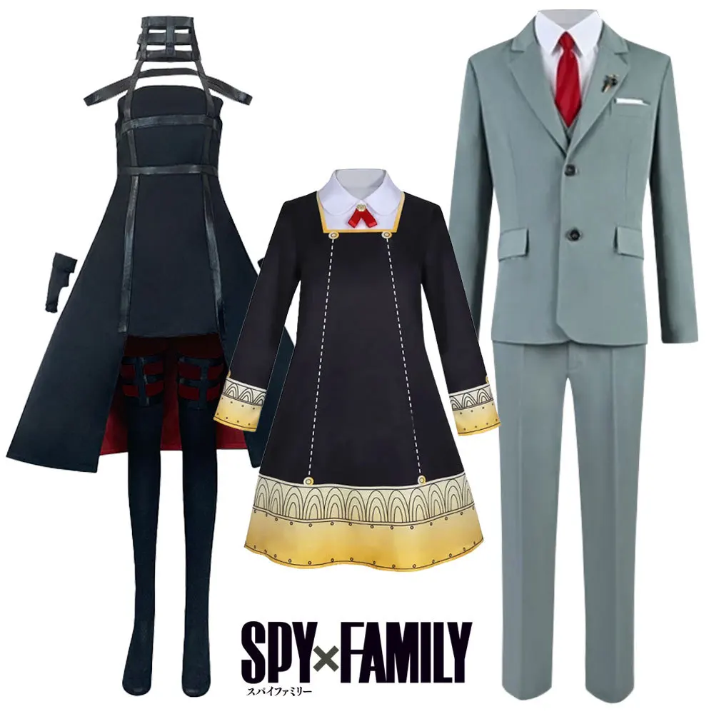 

Anime Spy X Family Twilight/Loid Forger Thorn Princess/Yor Forger Anya Forger Cosplay Costume Men Women Clothes Halloween Party, As shown