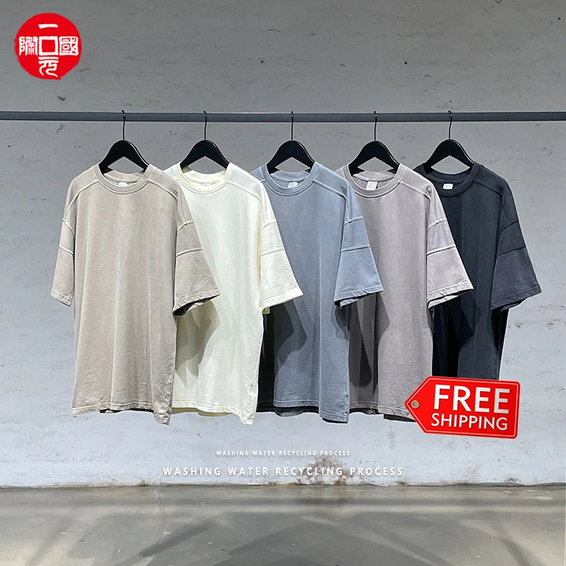 

wholesale t-shirt oversize retro high street t-shirt printing 2022 hot sale cotton t-shirt for mens