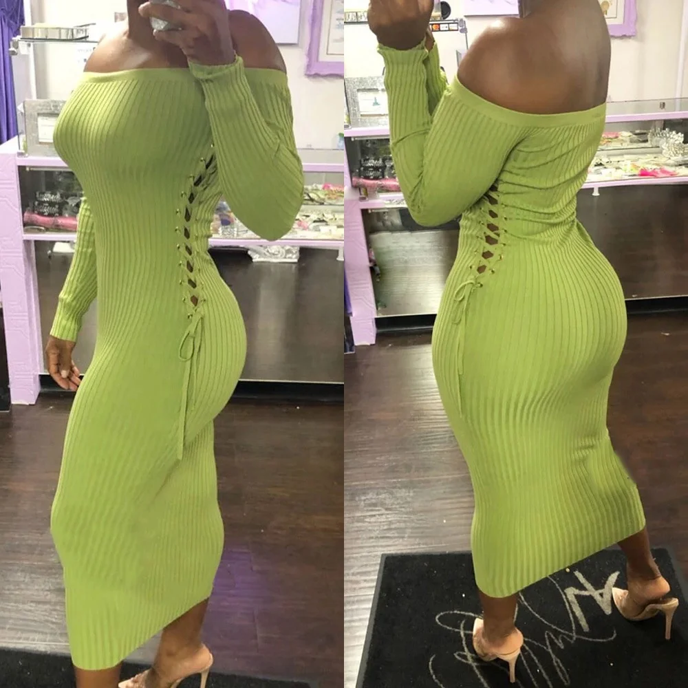 

B51253A Ladies sexy off shoulder fashion bandage hot sale bodycon dress, Green