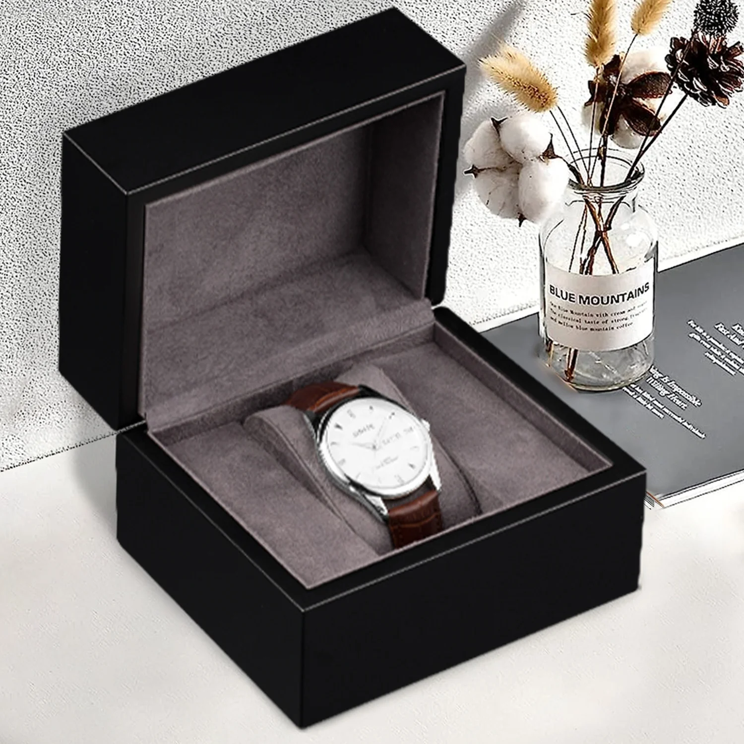 

Wholesale custom logo Luxury watch Box Cases wooden Watch Gift Box Packaging Travel watch single box