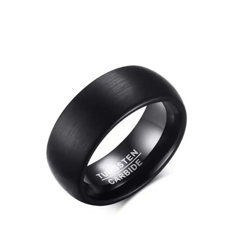 

Classic 8mm Tungsten Carbide Rings Wedding Band Ring for Men Elegant Jewelry Black color Rings