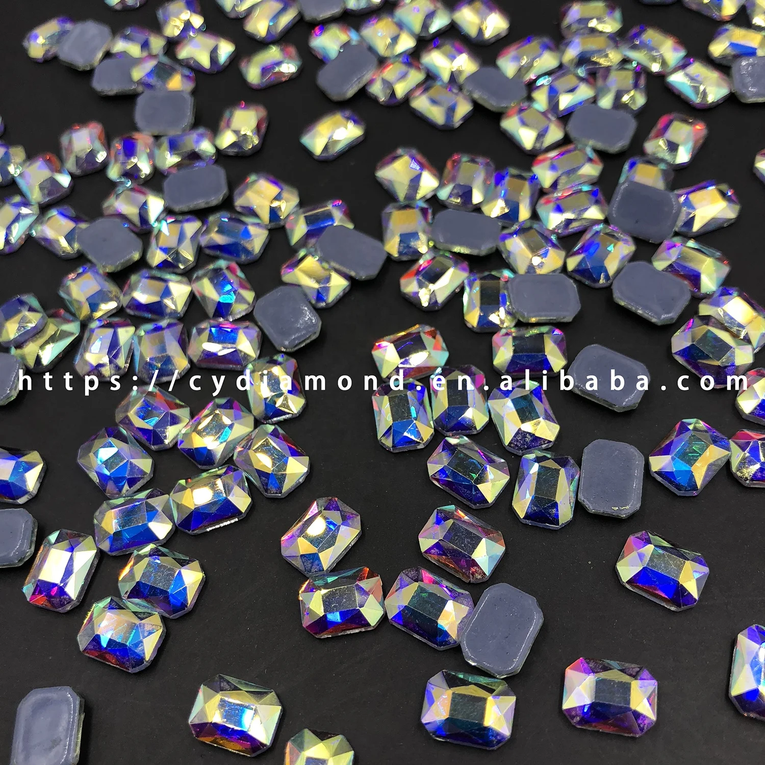 

Hotfix Bottom Plane Crystal Flatback Octagon Rhinestones For Nail Art