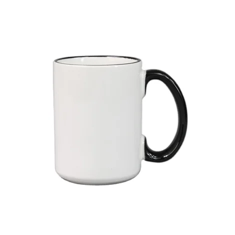 

Top Grade 15 oz Porcelain Mugs to Customize Rim and Handle Mug Presse Manuel Mug Pour Sublimation