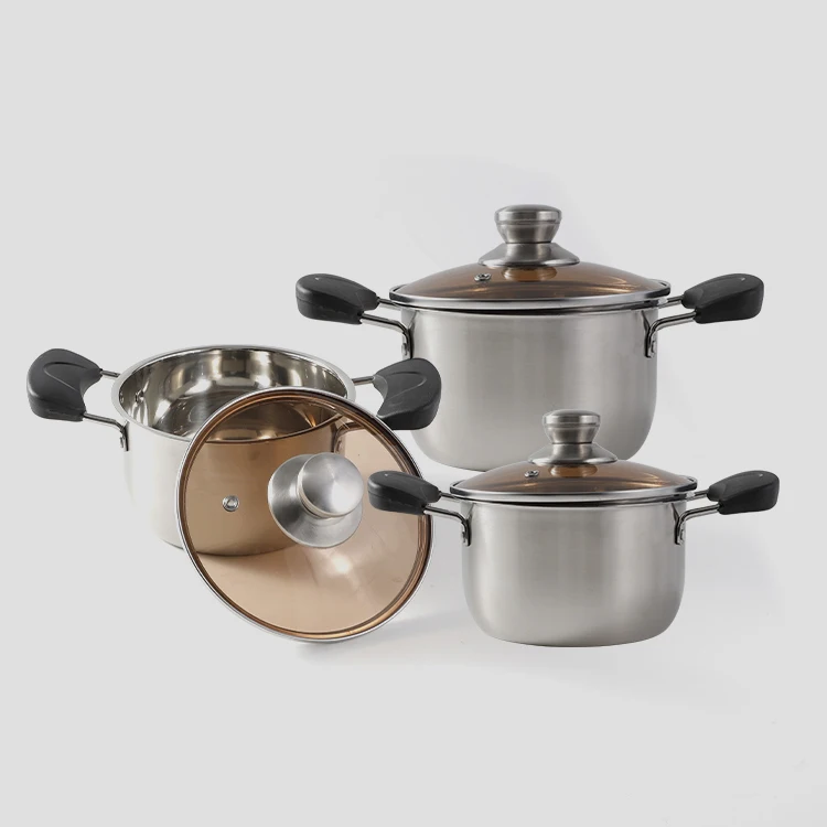 

Hosen Wholesale Kitchen Pots And Saucepan Stainless Steel Cooking Pot Cookware Set Soup Stock Pot For Stewing Meat