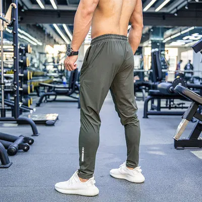 

Ice silk Quick dry comfortable Men Running Pants Soccer basketball Training Trousers Jogging Fitness Gym Workout Sport Pants