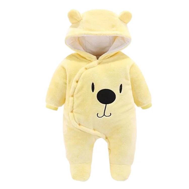 

Unisex Baby Rompers Boys Girls Fleece Hooded Winter Fleece Jumpsuit Soft Cute Cartoon Coats Newborn Infant Bodysuits
