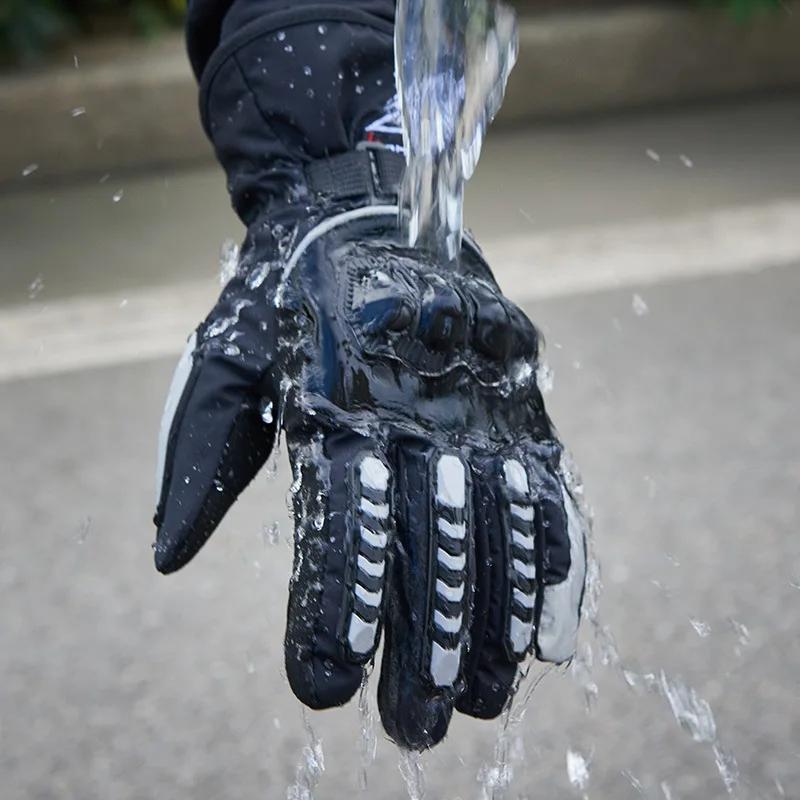 

Wildmx Motorcycle Gloves Men 100% Waterproof Windproof Winter Gant Moto Gloves Touch Screen Guantes Moto Motorbike Riding Gloves, 3 colors