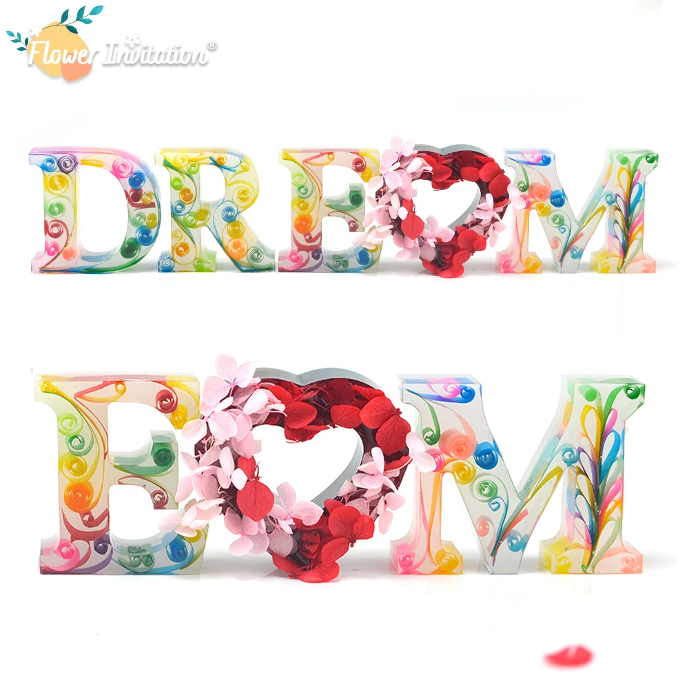 

Alphabet Letter Mold Handmade Silicone Letter Mold Family Love Home Epoxy Resin Silicone Mold