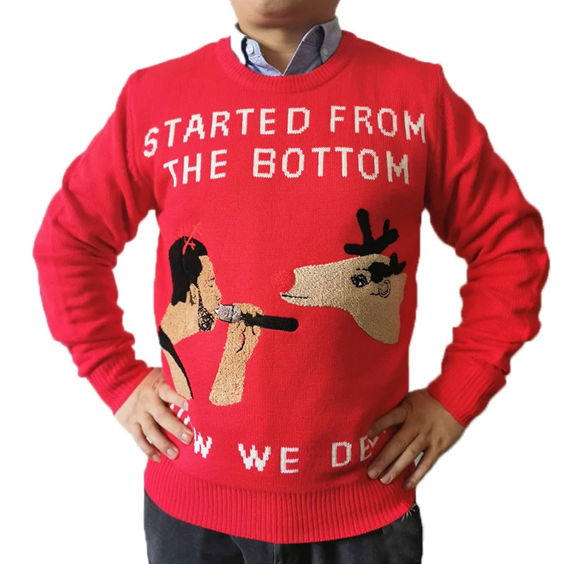 

Dongguan factory New Design Amazon Autumn Winter custom ugly Christmas reindeer Knit Sweater mens Sweater