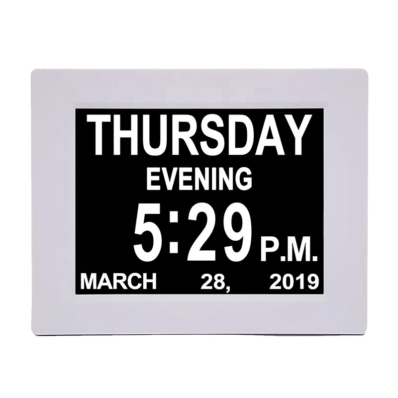 Digital dementia clock extra large impaired vision digital clock with battery backup & 5 Alarm option DC801