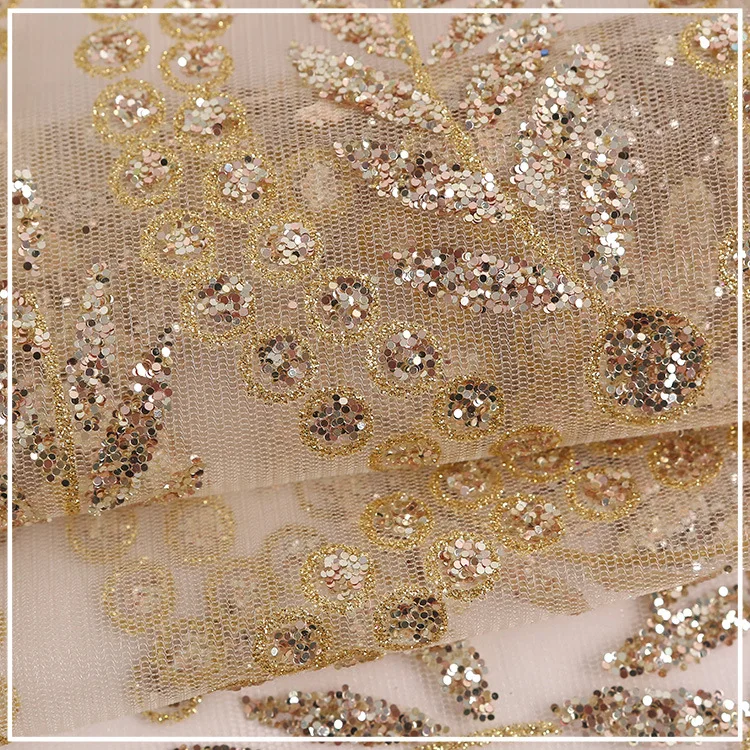 gold net fabric with foiling