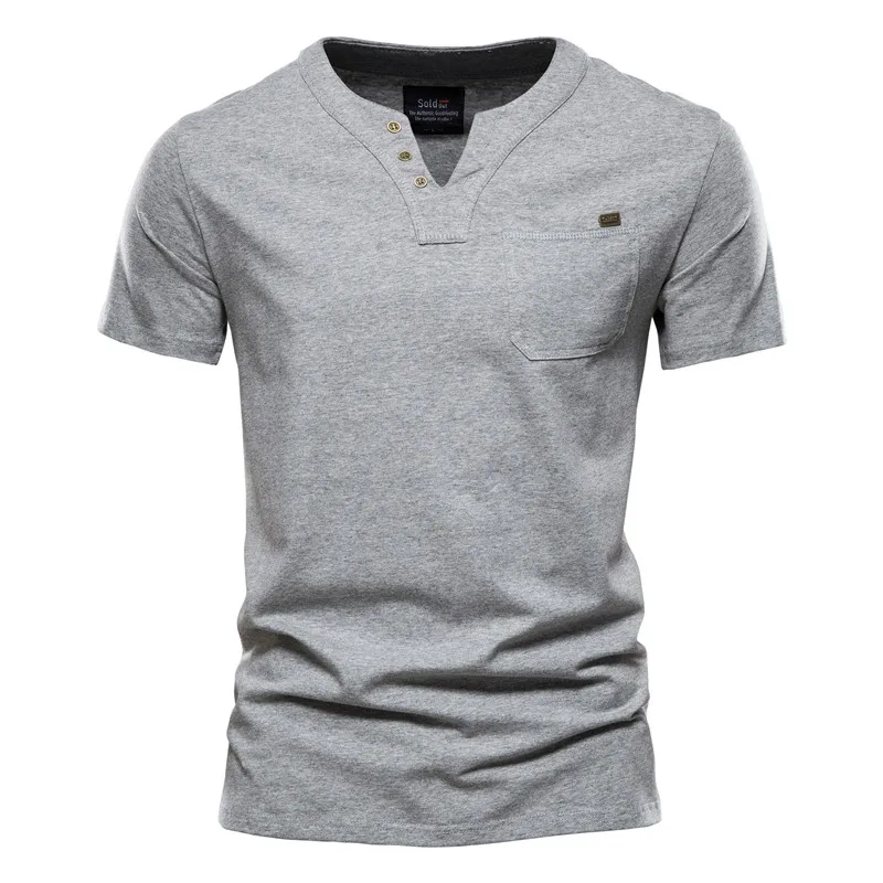 

Summer Mens Quality T shirt Fashion Fitness V neck T-Shirts Wholesale, White