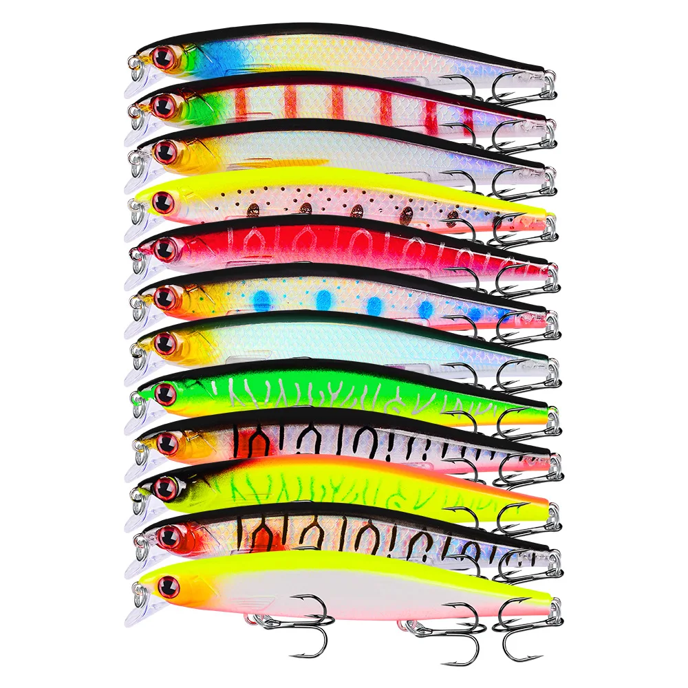 

WEIHE 13g 11cm Fishing Tackle Wobbler deep diving hard plastic lure minnow fishing bait, See details