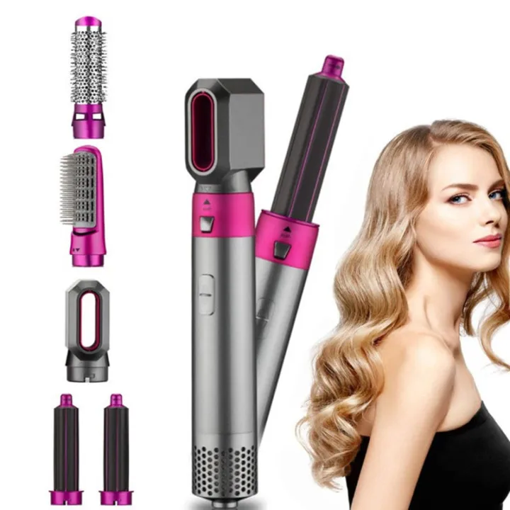 

New Arrival 5 in One Hair Hot Air Comb Hair Curlers Rollers Portable Hair Curler Automatic, Black