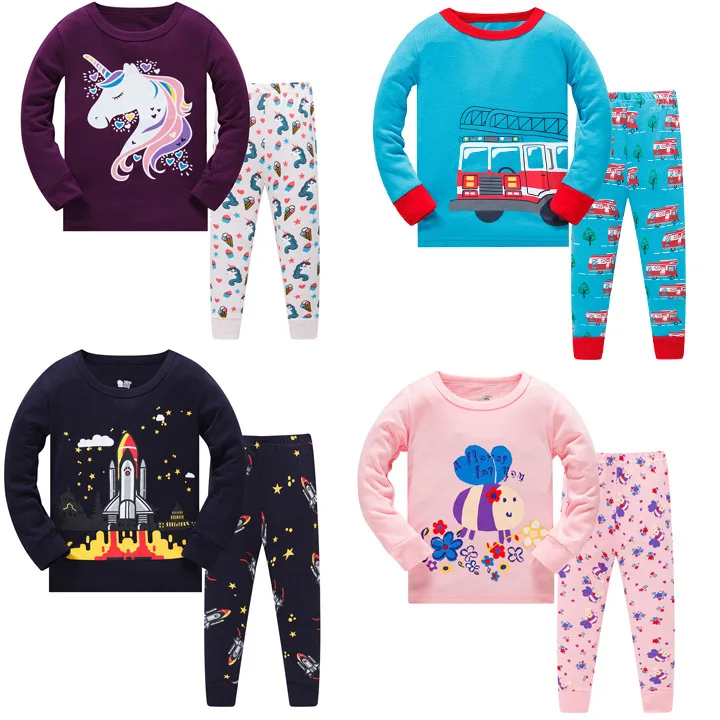 

Wholesale spring&autumn long sleeve kids clothing sets boy sleepwear pajamas kids 100% cotton