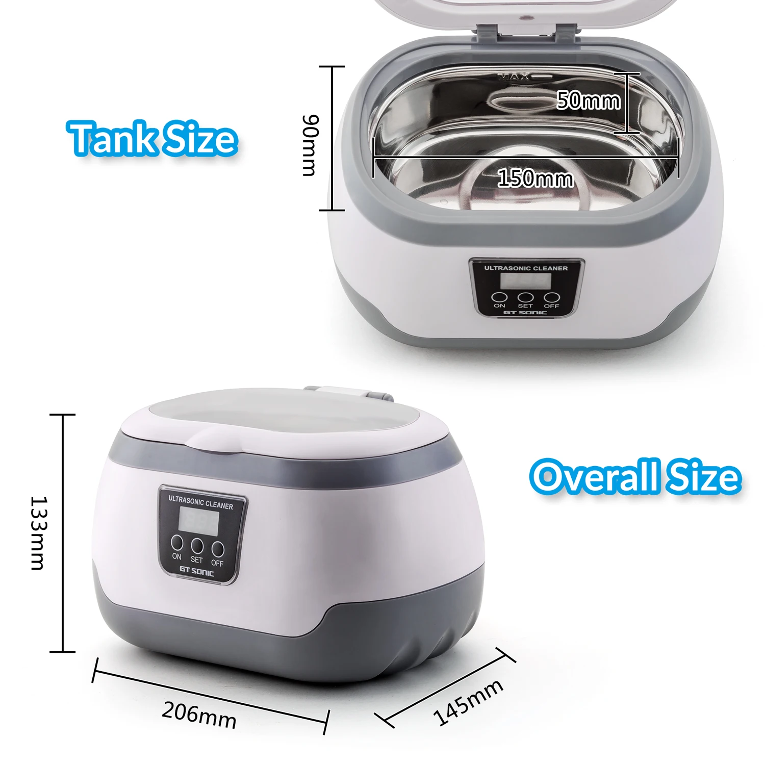 Jewelry Ultrasonic Cleaner with Countdown Timer for Cleaning Eyeglasses, Rings, Dentures, Retainers, and Mouth Guards