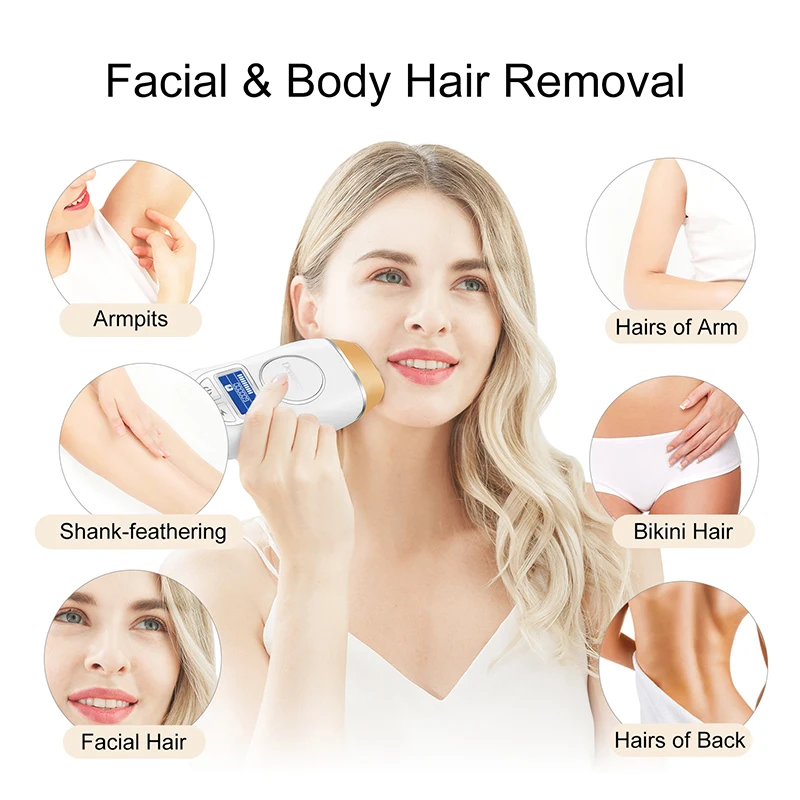 
10 Levels 600000 shots Ipl Laser Epilator Home Use Device Female For Face Body Hair Removal Machine 