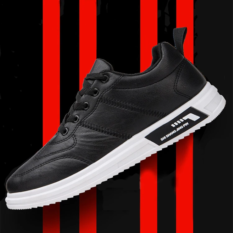 

FREE SAMPLE high quality classic flat casual shoes for men white walking shoes PU daily footwear