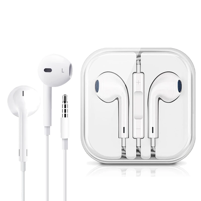 

Factory Price Wired Control 3.5mm Headset 1.2m Wired With Mic Earphone For Android iPhone, White