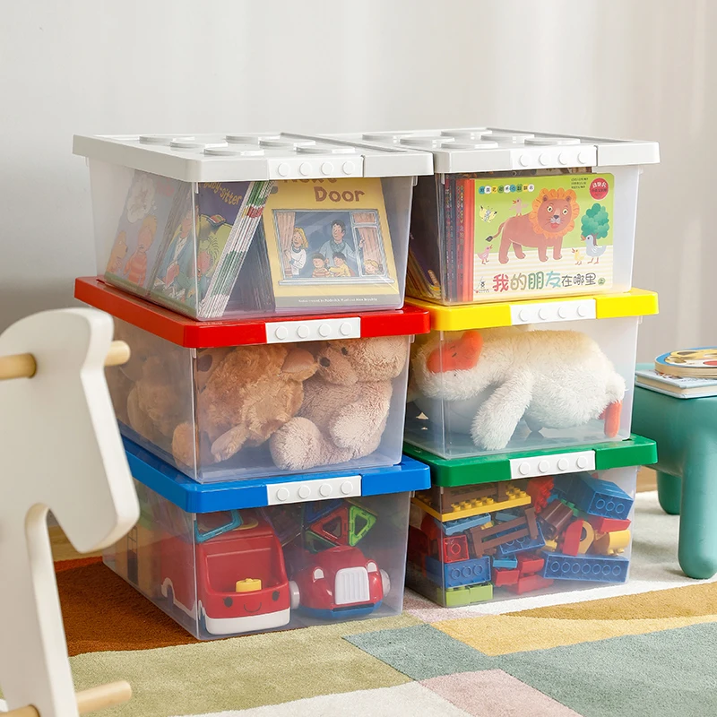 

SHIMOYAMA Easy To Find Clear Portable Plastic Big Toys Storage Container Boxes Bins