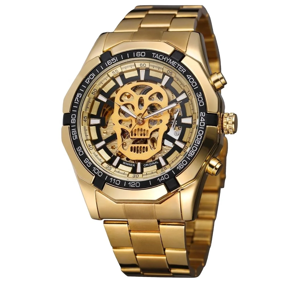 

China T- winner Branded WristWatches Wholesale Custom Brand Mens Skull Skeleton Luxury Men Wrist Automatic Mechanical Watch Man