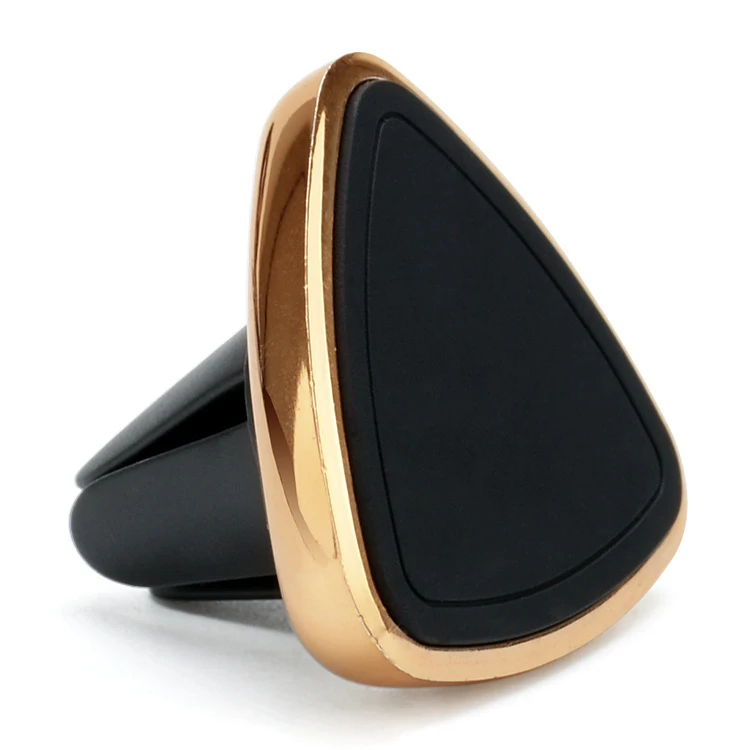 

Portable Triangle Shape 360 Rotation Magnetic Cell Mobile Mount Air Vent Car Phone Holder, Rose gold / gold / black