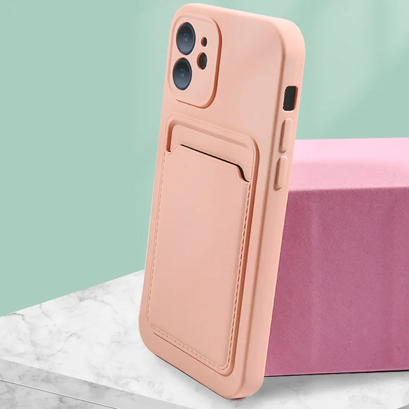 

Genuine Universal Wallet Silicone Wholesale Anti-shock Phone Case With Cardholder for iPhone 13 Pro Max, 9 colors