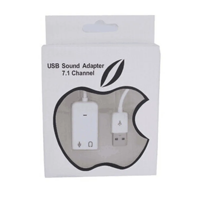 

USB Sound Adapter 7.1 Channel USB sound card with wire Computer Notebook sound card, White