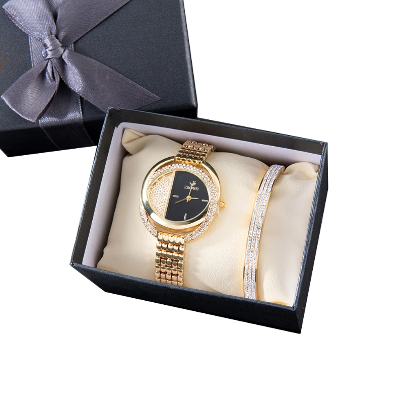 

Brand Watch Temperament Fashion Oval Ball Quartz Watch Titanium Steel Bracelet Set Female Business Style For Women And Girl, Gold rose gold