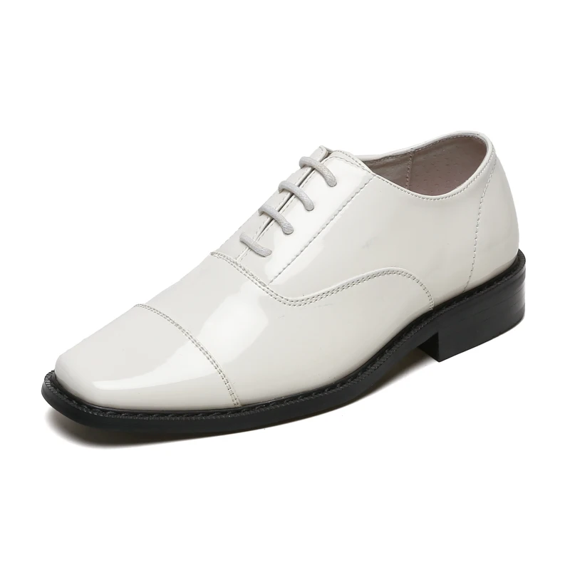 

Fashion Design white boys Dress Lace up shoes, White, other color according by customer request