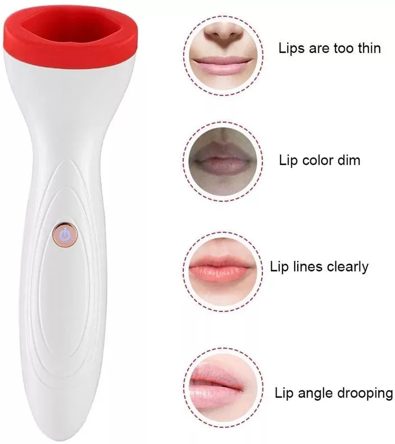 

Rechargeable Electric Automatic Lip Enhancer Intelligent Deflated Designed Lip Plumpering Device Automatic Lip Plumper Tool, White