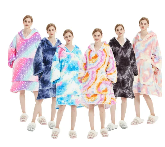 

Hot Sale Super Cozy Luxury Oversize Flannel Sherpa Fleece Women Sleepwear for Christmas
