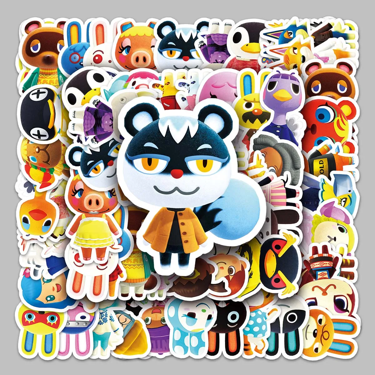 50PCS Cute Animal Pattern Fun Personality Animal Crossing: New Horizons Sticker Guitar Refrigerator Desktop Sticker