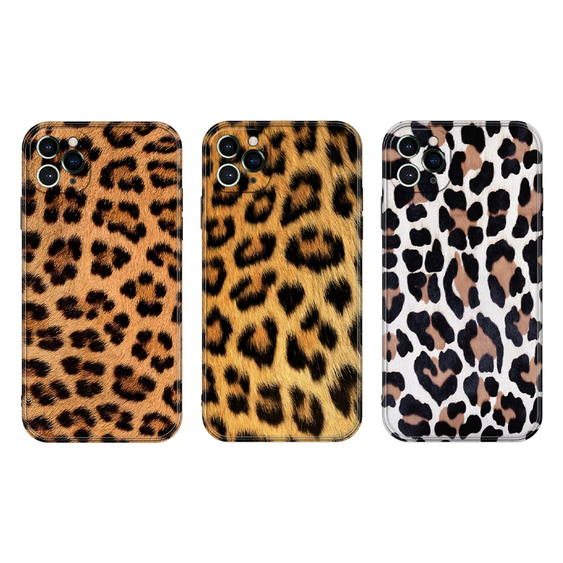 

Classic leopard print 3 colors straight edge striped photo frame IMD phone case for iPhone 12pro max phone case