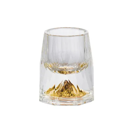 

high quality real crystal gold spirits wine glass small cup whisky glass mug set for adult