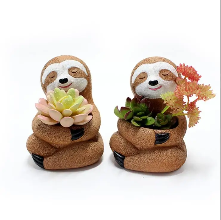 

Resin cartoon cute animal flower pot small succulent planter