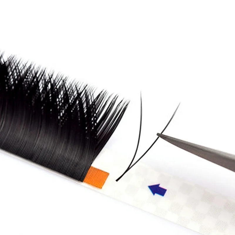

Professional Korean PBT Lash V shape 3D Mink Eyelashes Super Black 12 Lines Shinny Box V-shaped Flat Eyelash, Natural black