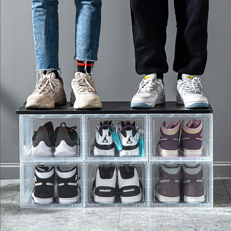 

Wholesale Acrylic easy to assemble large storage Organizer drawer type transparent plastic sneaker shoe storage box