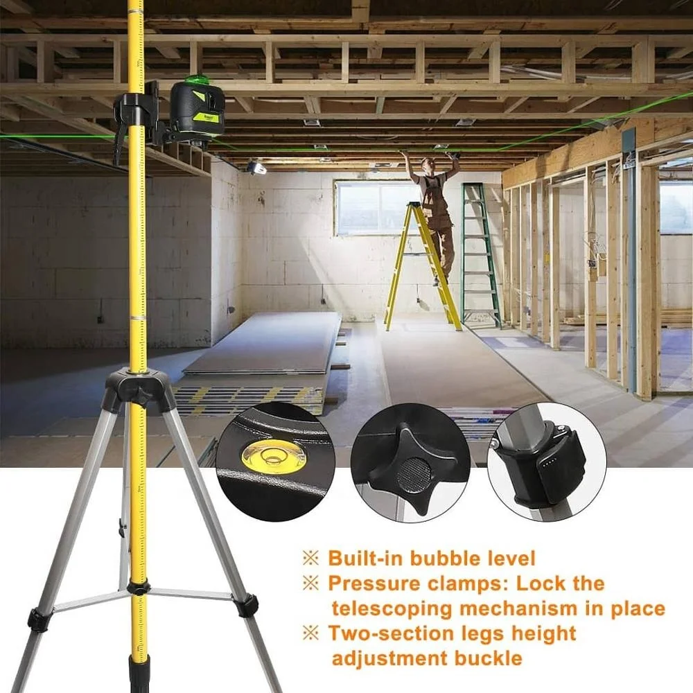 Sp2 Quick Lock Aluminium Survey Range Laser Level Support Pole For