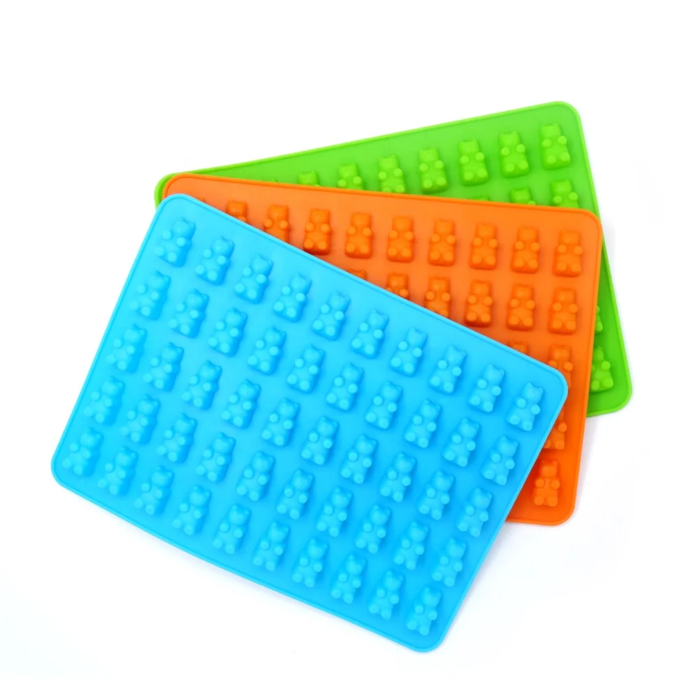 

Silicone Gummy Bear Mold Mini Candy Mold With Dropper, Red green blue orange